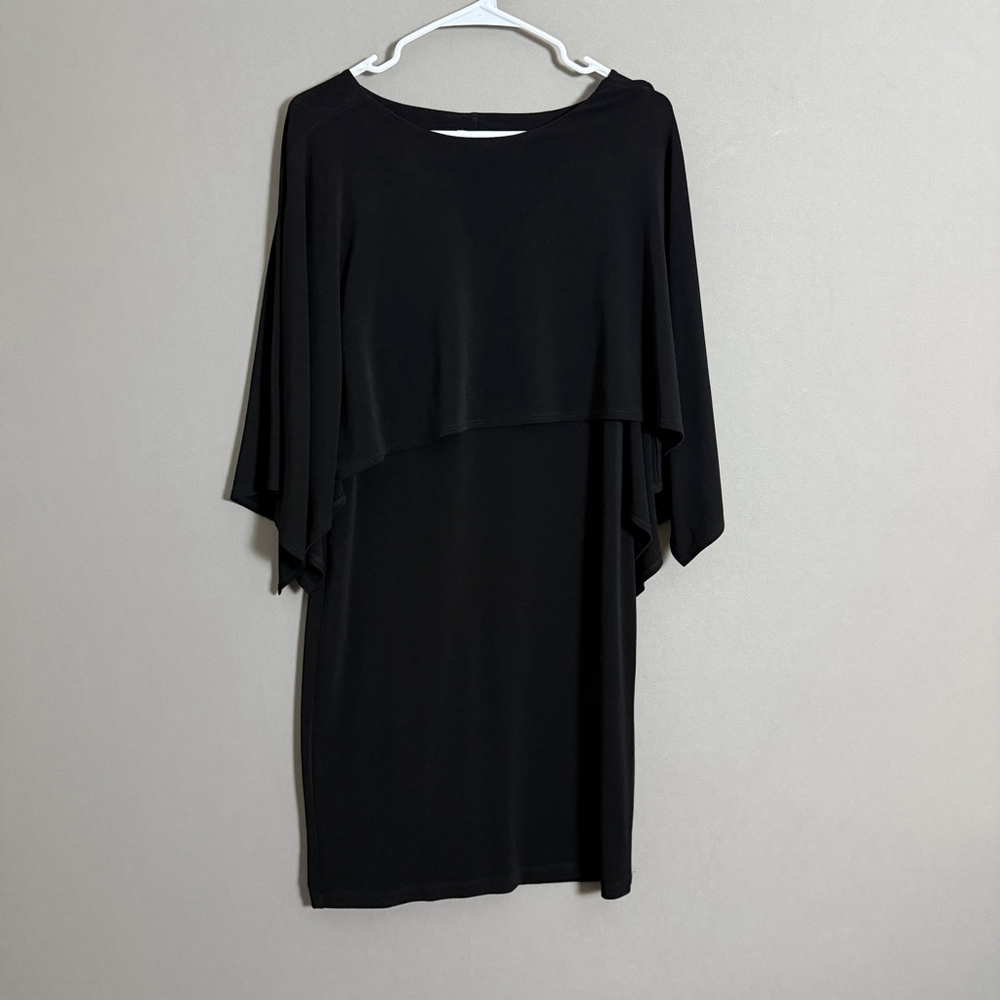 Chico's sz 0/L black layered minimalist shift dress